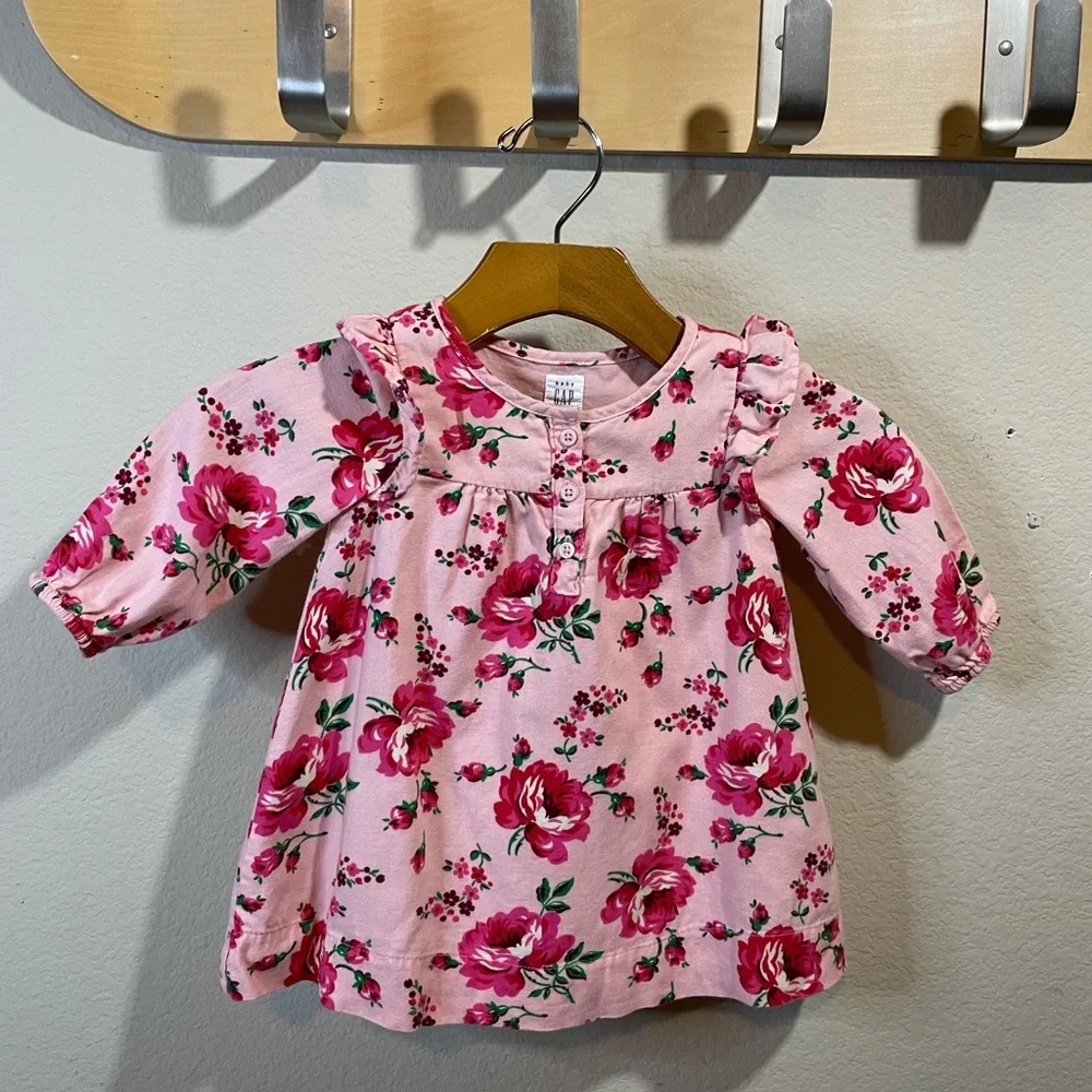 Baby Gap 6-12m Pink Floral Dress